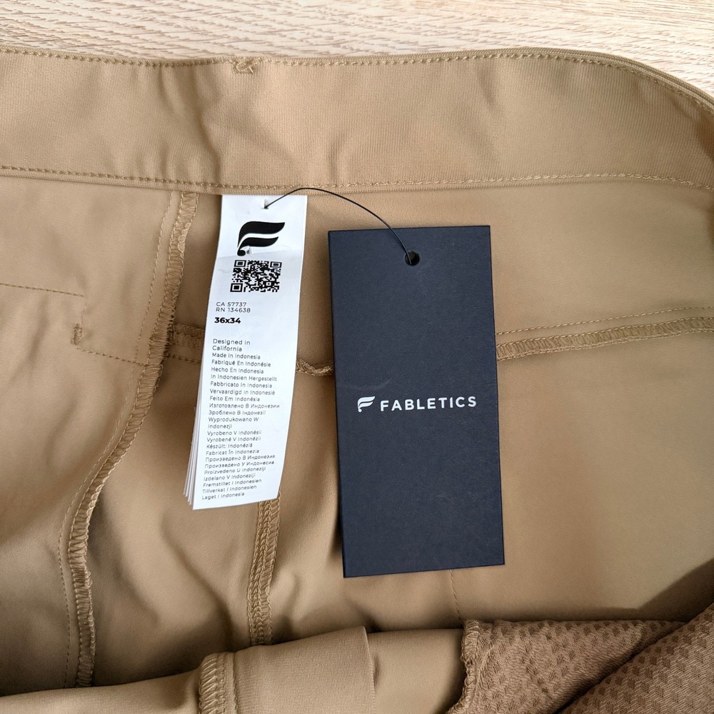 Fabletics The Don 5 Pocket Pant Slim Fit Mens Actual 36x33 Brown Performance NEW - Picture 3 of 7